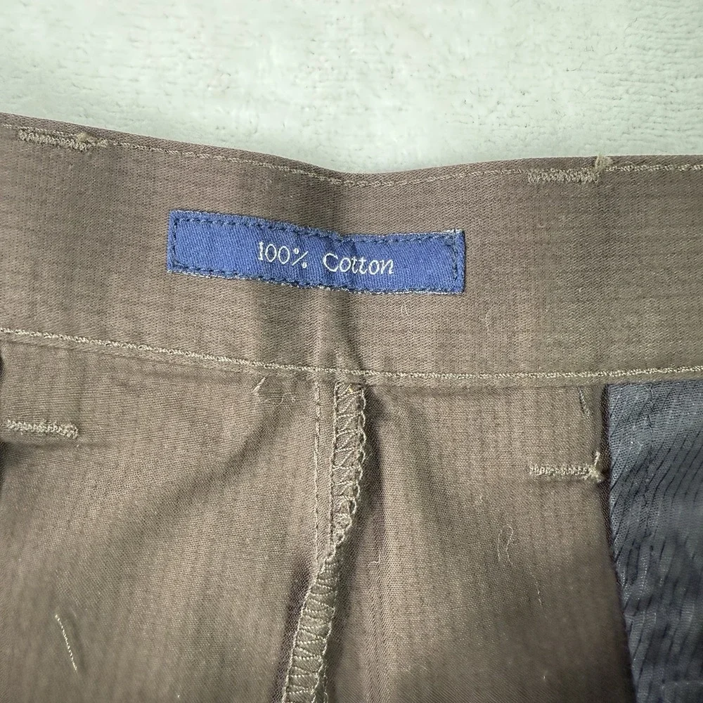 Peter England Dress Pants 38x33 Brown Modal Woven Trousers NWT‎